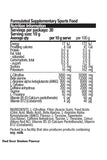 Nutrition information label for PRE Caffeinated Pre-Workout with ingredients listed