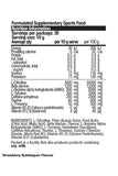 Nutrition information label for PRE Caffeinated Pre-Workout with ingredients listed