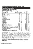 Nutrition information label for PUMP Non Stim Pre-Workout product