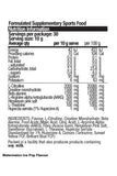 Nutrition information label for PUMP Non Stim Pre-Workout product