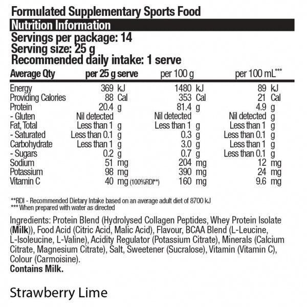 BSc collagen protein water ingredients