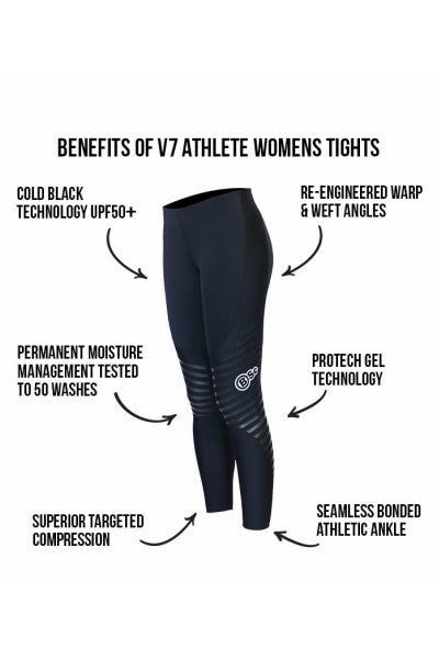 Womens Black Athletic Tights - BSc Body Science NZ
